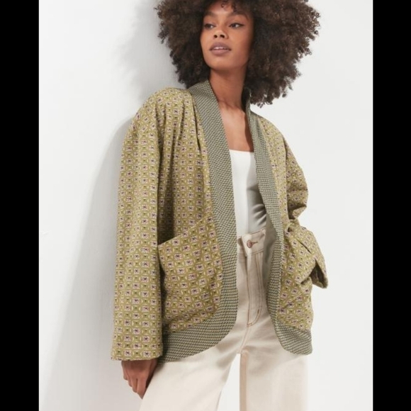 Urban outfitters Brooklyn printed Boho jacket open pockets sz M/L - Picture 1 of 8